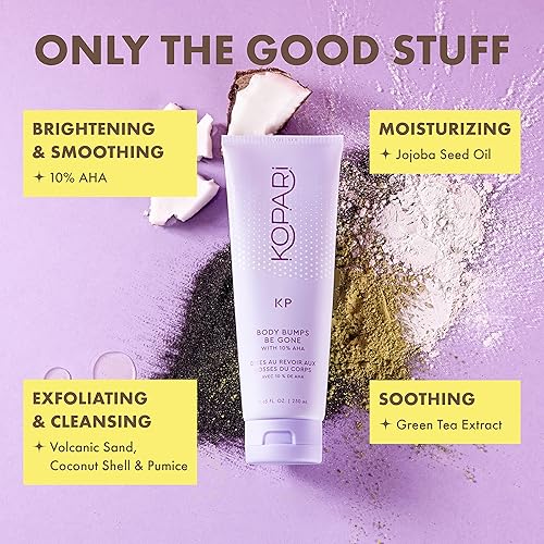 Miniatura 4 de Kopari KP Body Bumps Be Gone Exfoliating Body Scrub con 10 AHA para suavizar la piel reducir los golpes descongestionar los poros aclarar exfoliar y