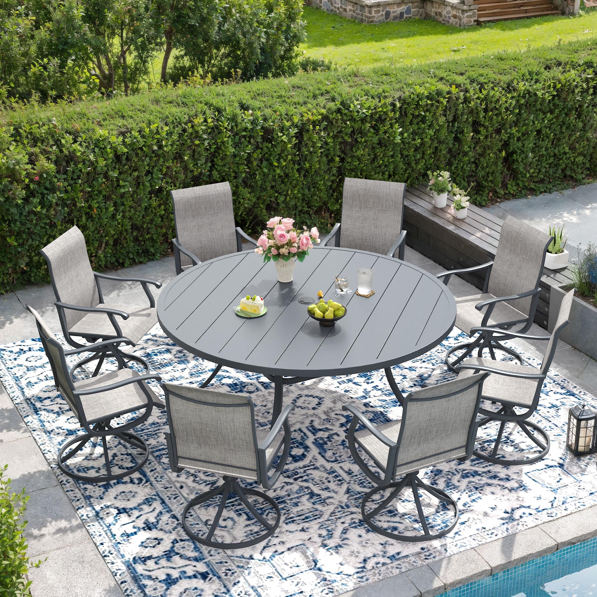 60 round patio table with umbrella hole Amazon.com: DIFY 60