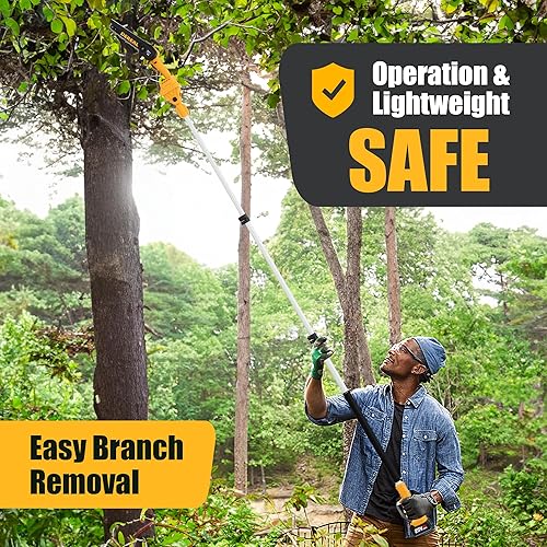 Miniatura 4 de Sierra de poste inalámbrica 2 en 1, mini motosierra sin escobillas con poste, sierras de poste alimentadas por batería de 20 V 4.0 Ah para recortar