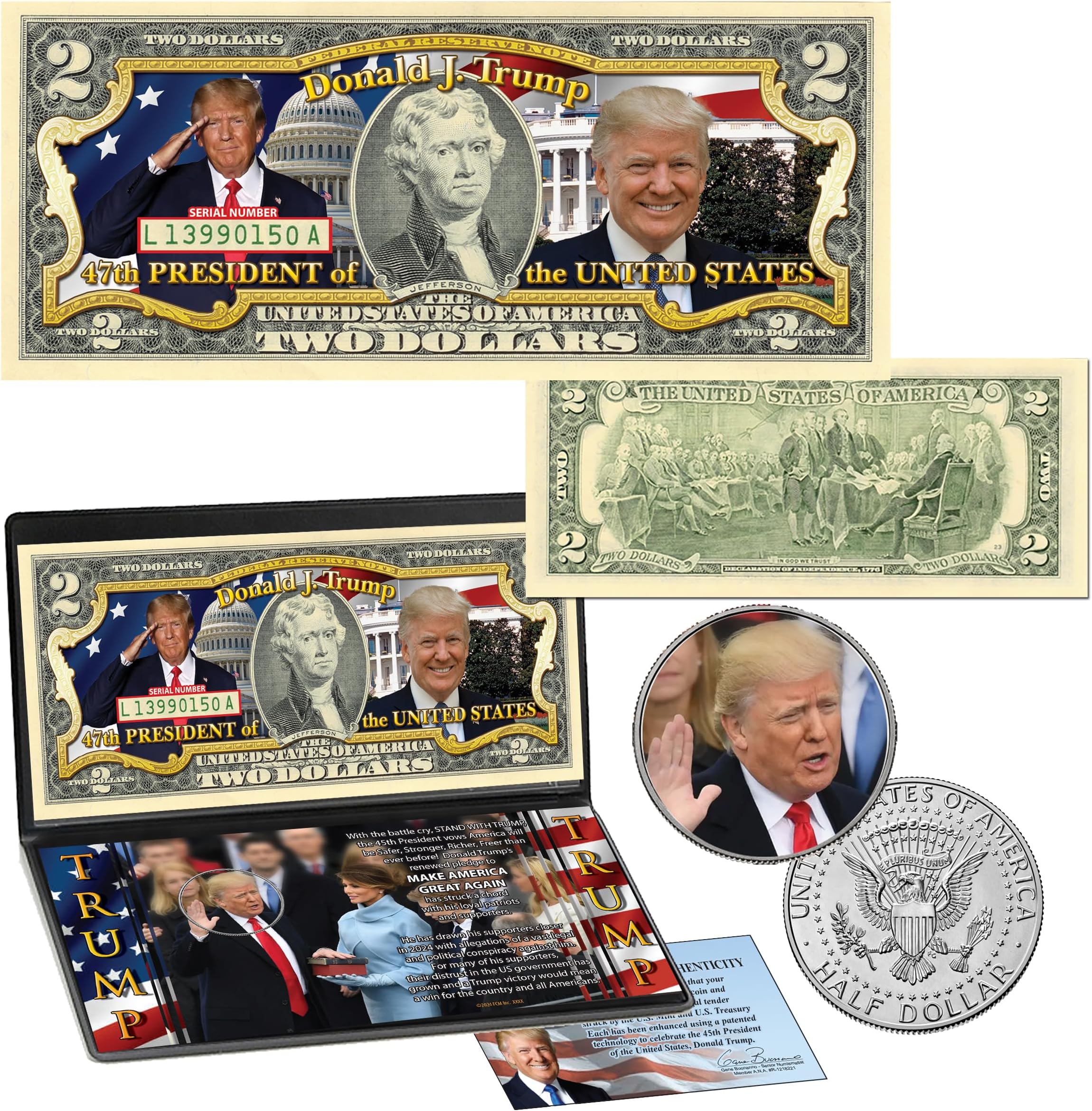 The President Donald Trump Official Colorized Coin & Currency Collection - 47th President