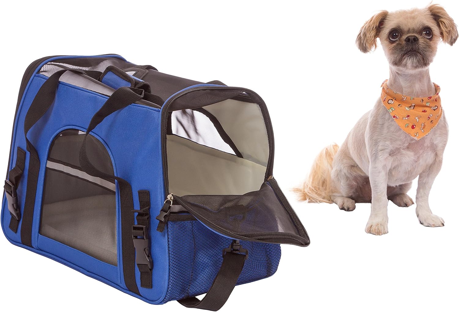 Soft Sided Cat & Dog Carrier Airline Approved - for Small Breed Dogs Cats Kittens and Puppies MAX 12LBS Features Soft-Sided Foldable…