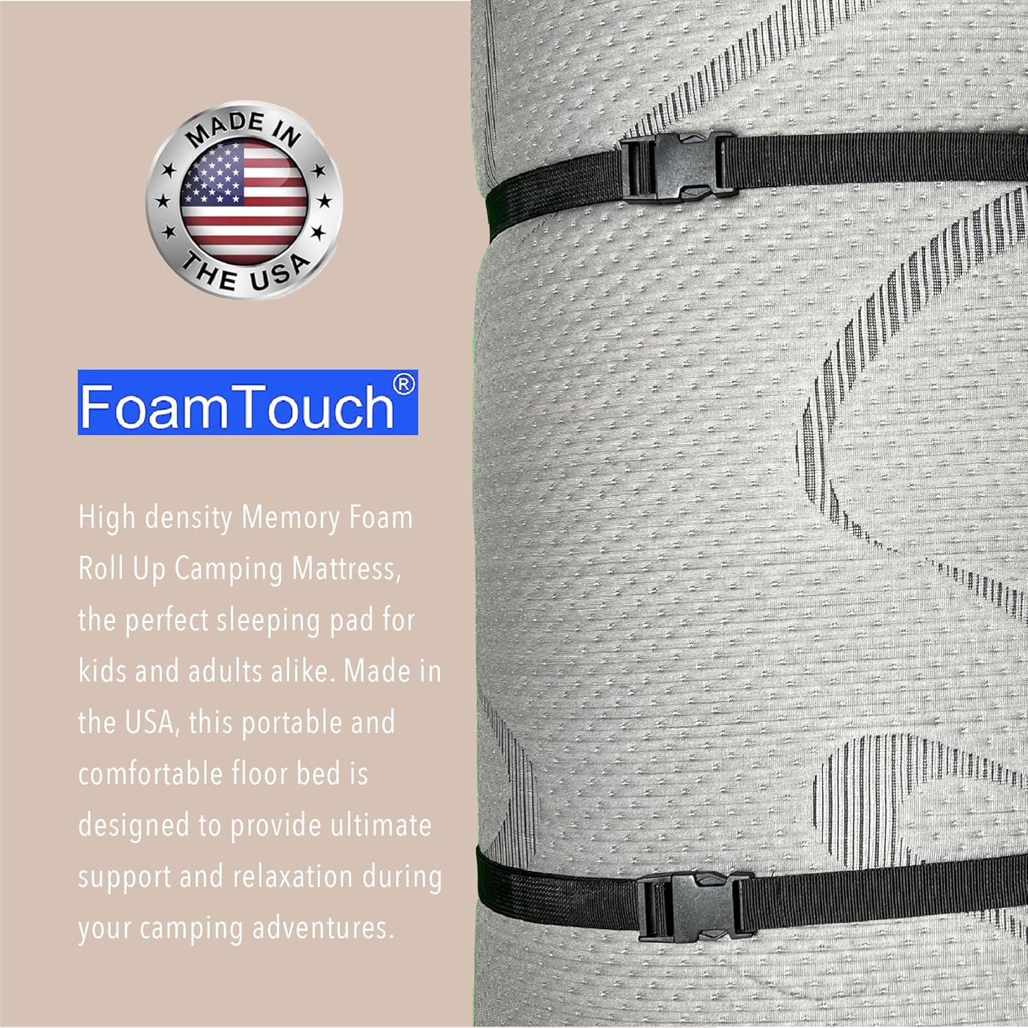 FoamTouch Variety of 3"-4" Foam Roll Up Camping Mattress