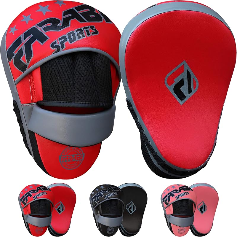 Farabi Curved Focus Mitts - Manoplas de boxeo para MMA, entrenamiento de sparring, manoplas y almohadillas para golpear objetivos