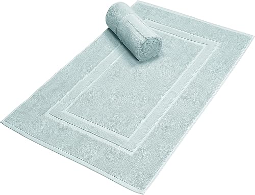 Vista 51 de GLAMBURG Paquete de 2 tapetes de baño de algodón prémium de 20 x 32 pulgadas, 100% algodón hilado en anillo, calidad de hotel y spa, 21.16 oz/m²