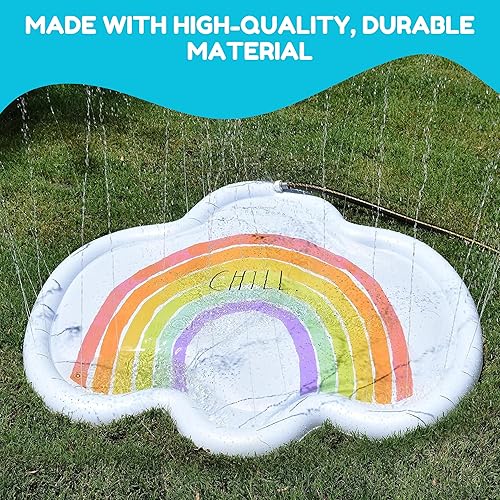 Miniatura 2 de Rae Dunn x CocoNut Float Rainbow Cloud Splash Pad - Tema frío - Juguete de agua duradero - Aspersor seguro y divertido para patio trasero, ideal