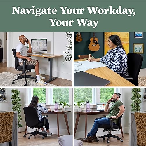 Miniatura 6 de HON Altern - Silla de oficina ergonómica de tela con brazos, ruedas, asiento de cojín de espuma, respaldo bajo, silla de escritorio cómoda para