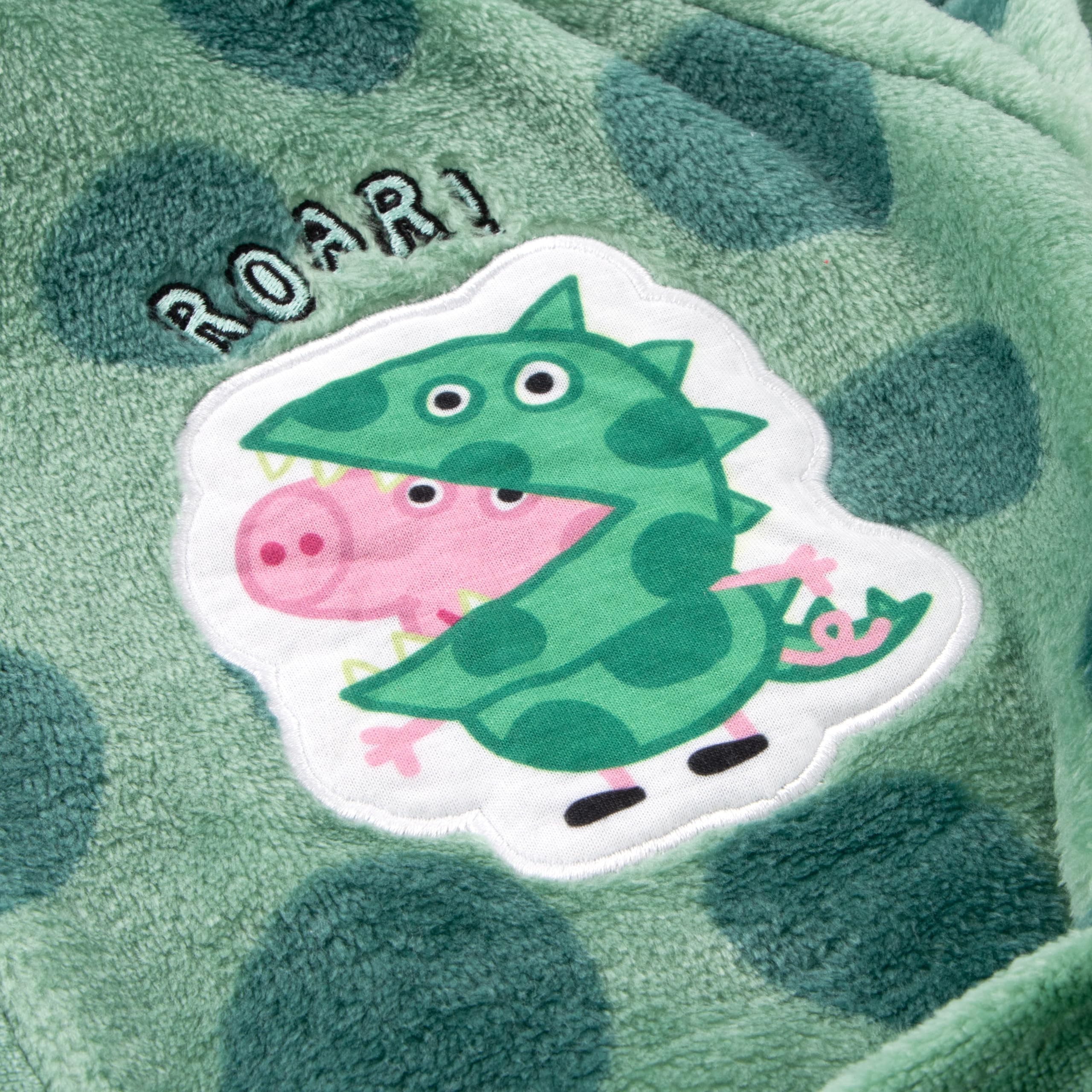 Peppa Pig Szlafrok Dla Chłopców George Pig | Szlafrok Z Kapturem | Polarowy Szlafrok Chłopięcy