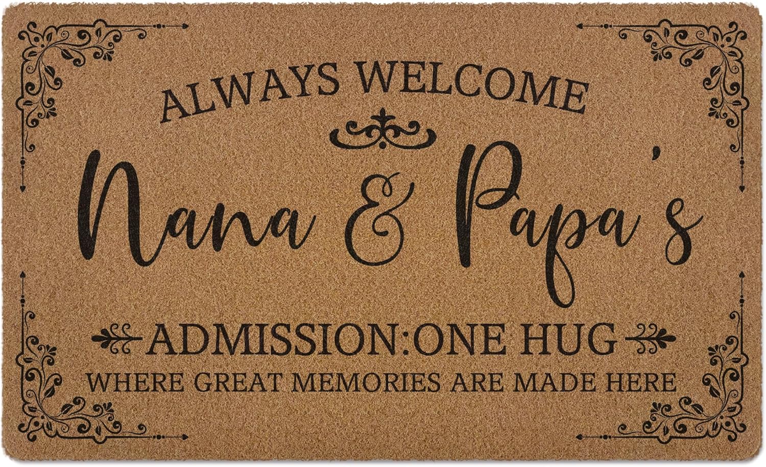 Nana and Papa Gifts Door Mat Doormat, Funny Nana and Papa Welcome Front Door Mat Indoor Outdoor Entrance, Gifts for Grandparents Artificial Coir Doormats Rugs for Porch Entryway Decor 30x17in
