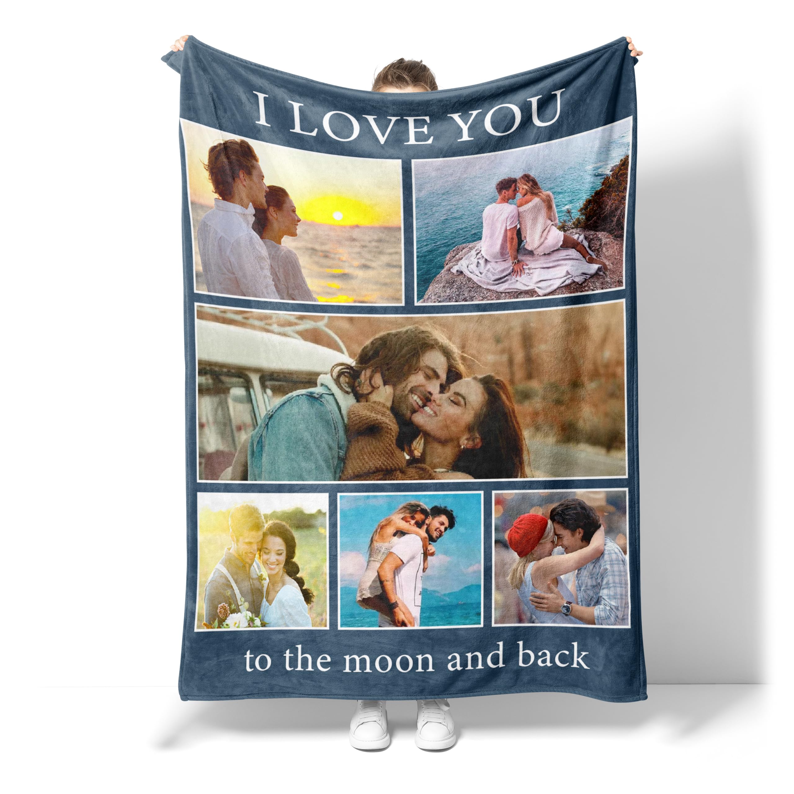 Custom Blanket with Picture for Adults Kids Friends Customized Blanket Fathers for Father Mother