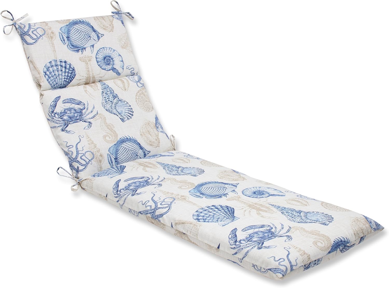 Pillow Perfect Outdoor/Indoor Daytrip Pacific Chaise Lounge Cushion, 72.5" x 21", Blue