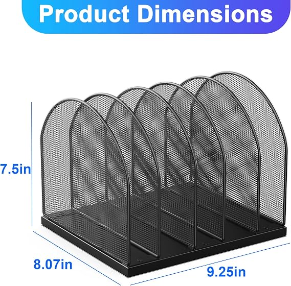 gianotter Desktop File Organizer with 5 Compartments
