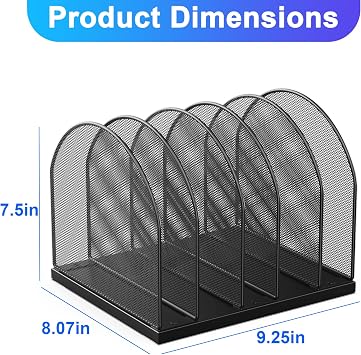 gianotter Desktop File Organizer with 5 Compartments