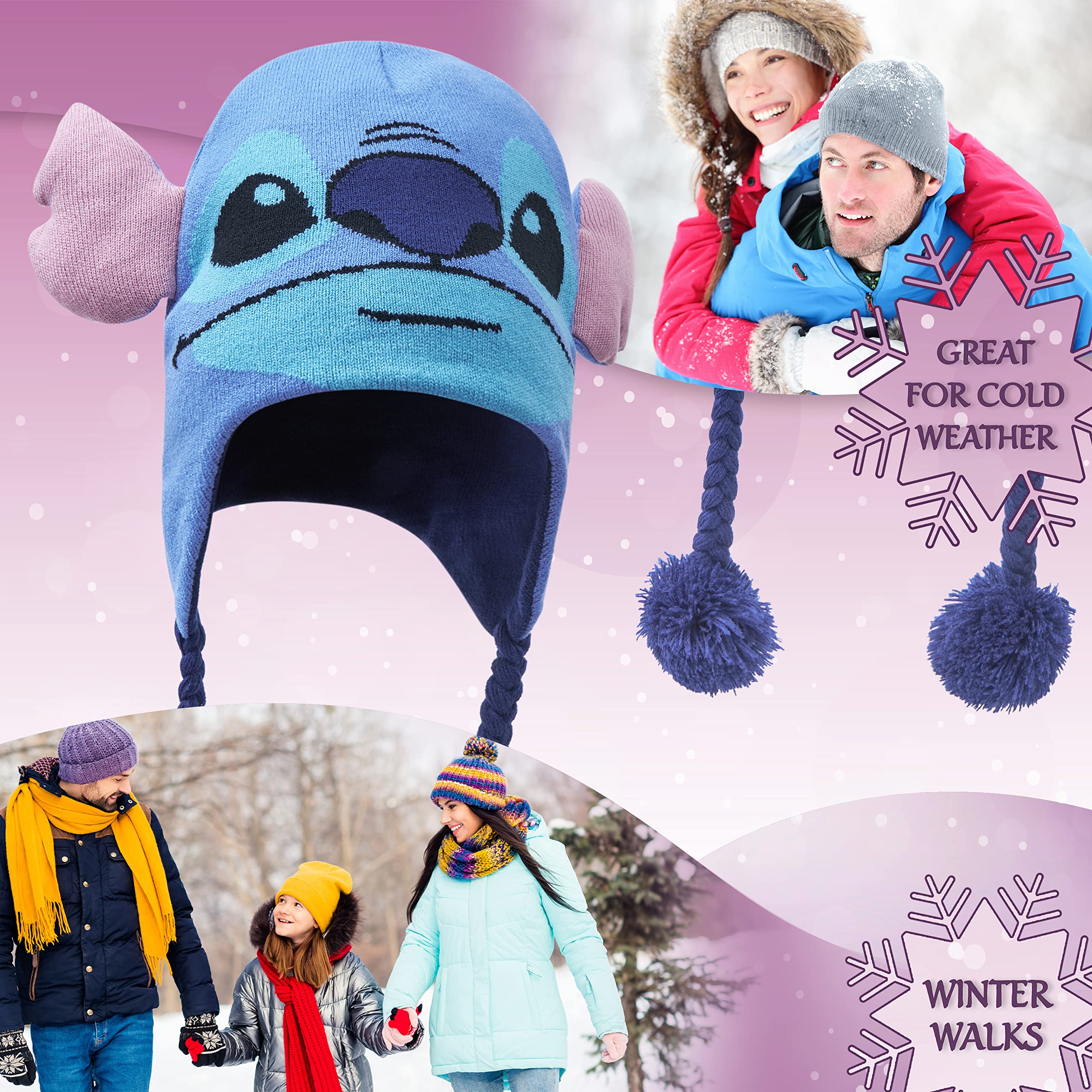 Disney Stitch Accessori Invernali Set Bambina Adolescenti, Accogliente Accessori Viaggio e Scuola - Regalo Ragazza