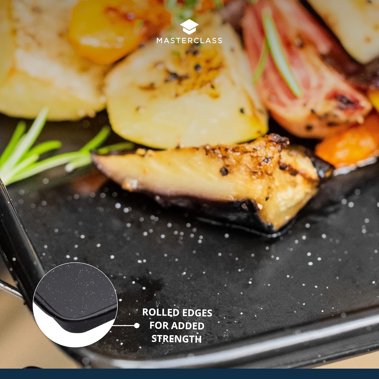 MasterClass KitchenCraft Professional Large Baking Tray, Vitreous Enamel, 39 x 27 cm