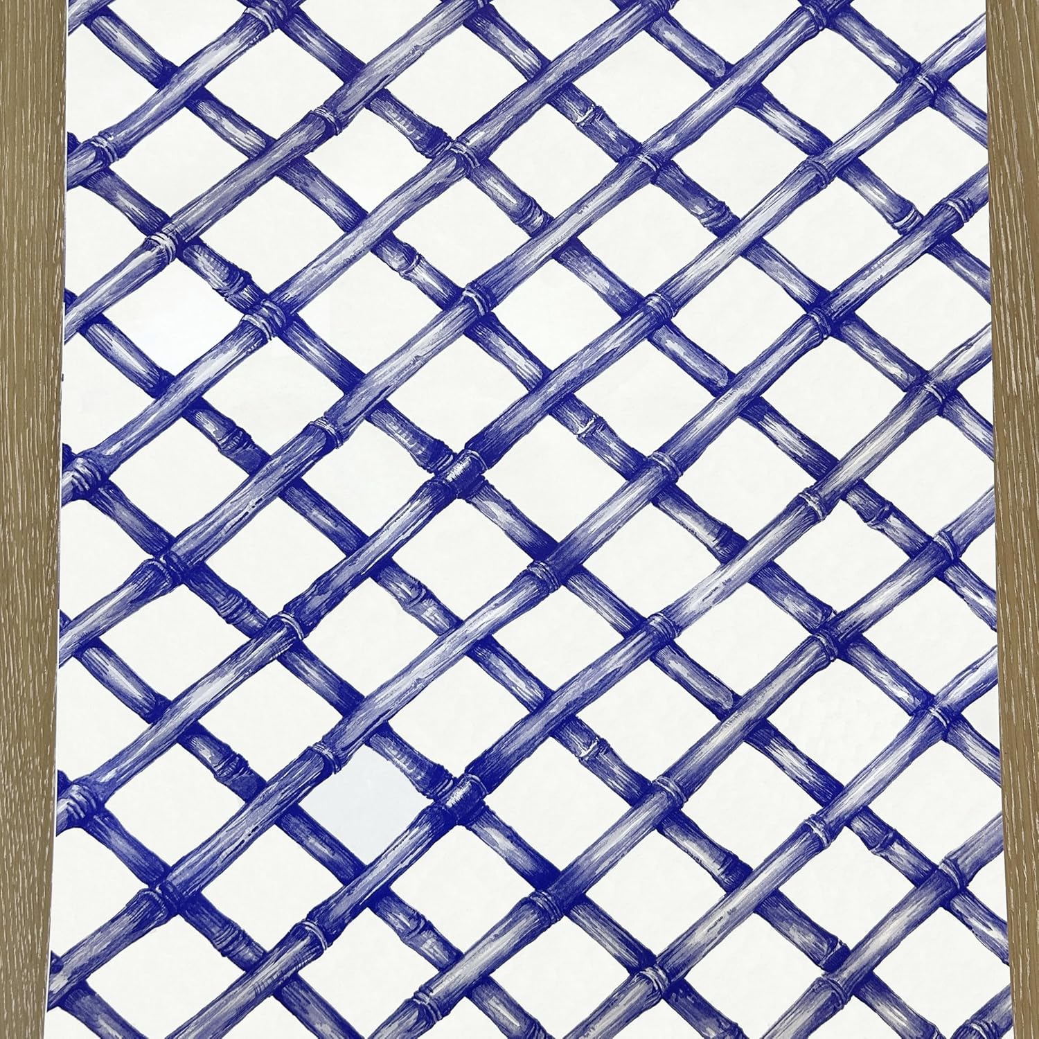 Lattice Paper Table Runner Roll - Navy Blue Cross Check Pattern for Parties or Weddings - Disposable Table Runner American Made