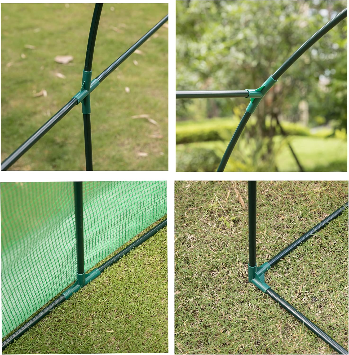 Gardenised 10 FT Green Outdoor Portable Garden Plant Walk-in Greenhouse Tunnel and Garden Plant Hot House with Roll-up Zipper Door Waterproof
