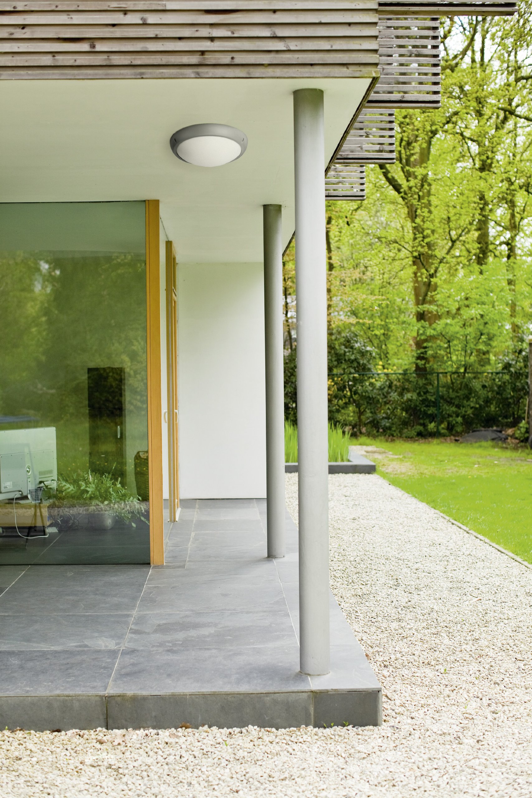 PHILIPS Lighting Paradise Lampada Tonda da Parete da Esterno, Sintetico, Lampadina Inclusa, Grigio