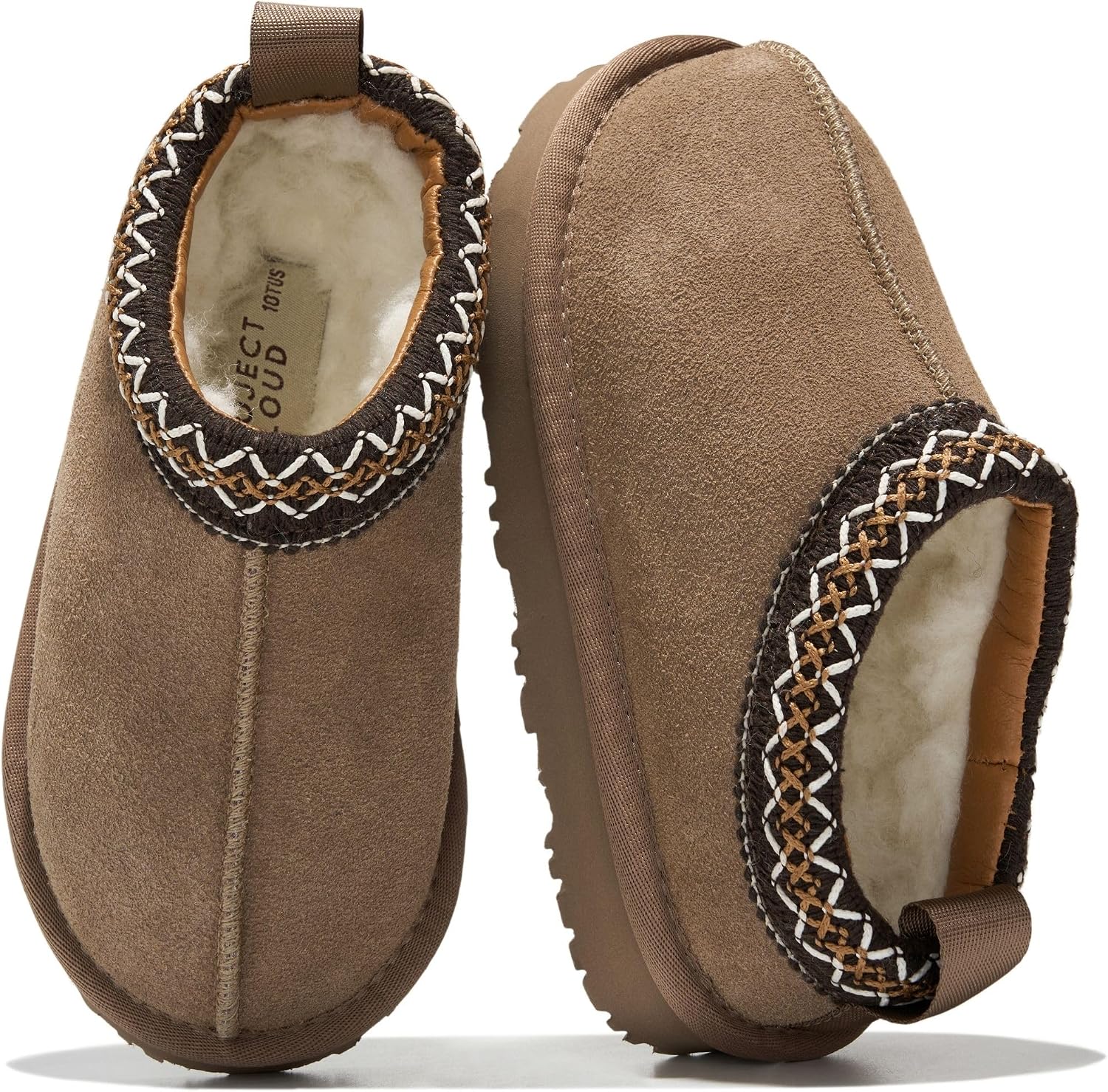 100% Genuine Leather Kids slippers Slip On Shearling Lined Toddler slippers