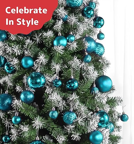 Miniatura 96 de PREXTEX - Adornos navideños inastillables de 36 piezas en azul medianoche: elegantes bolas de adorno navideño, juego ideal de adornos navideños Azul