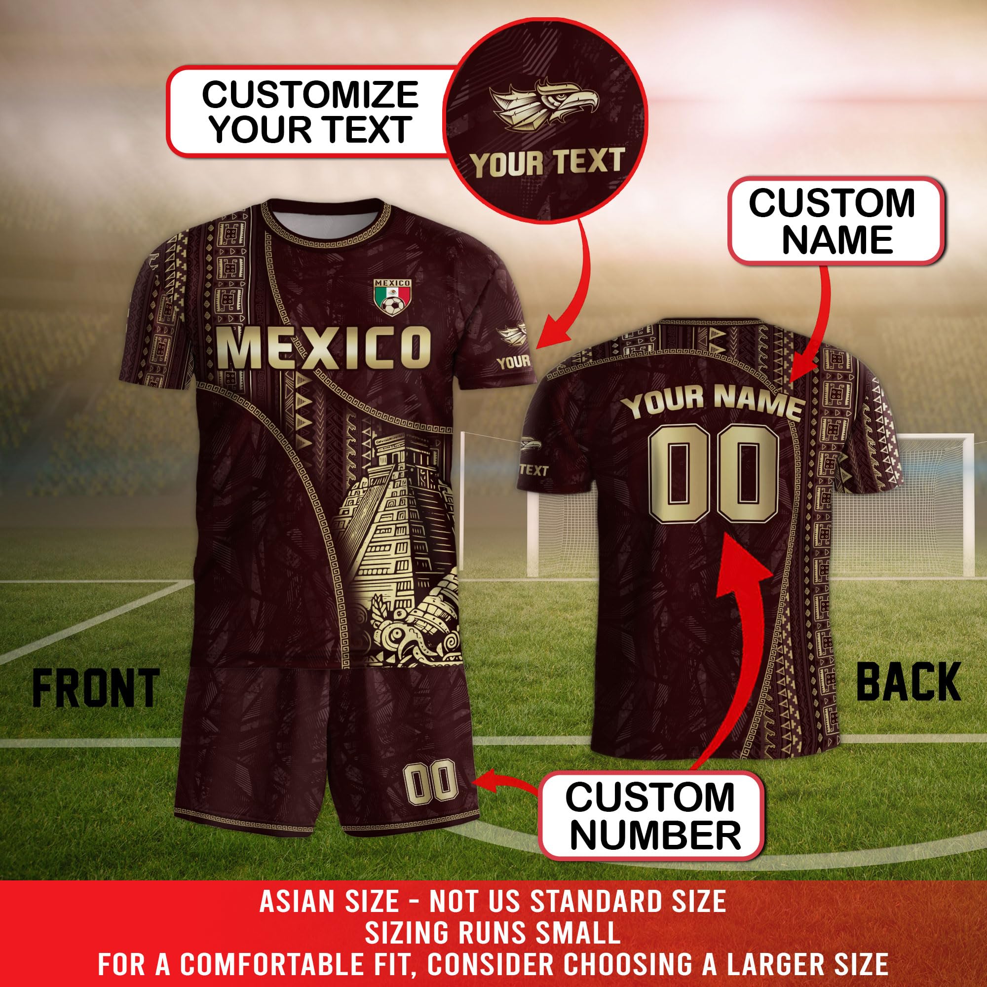 Yupify Personalized Mexican Jersey Soccer, Mexico Jersey Men, Custom Mexican Soccer Jersey, Customized Mexico Youth Jersey 2, 8