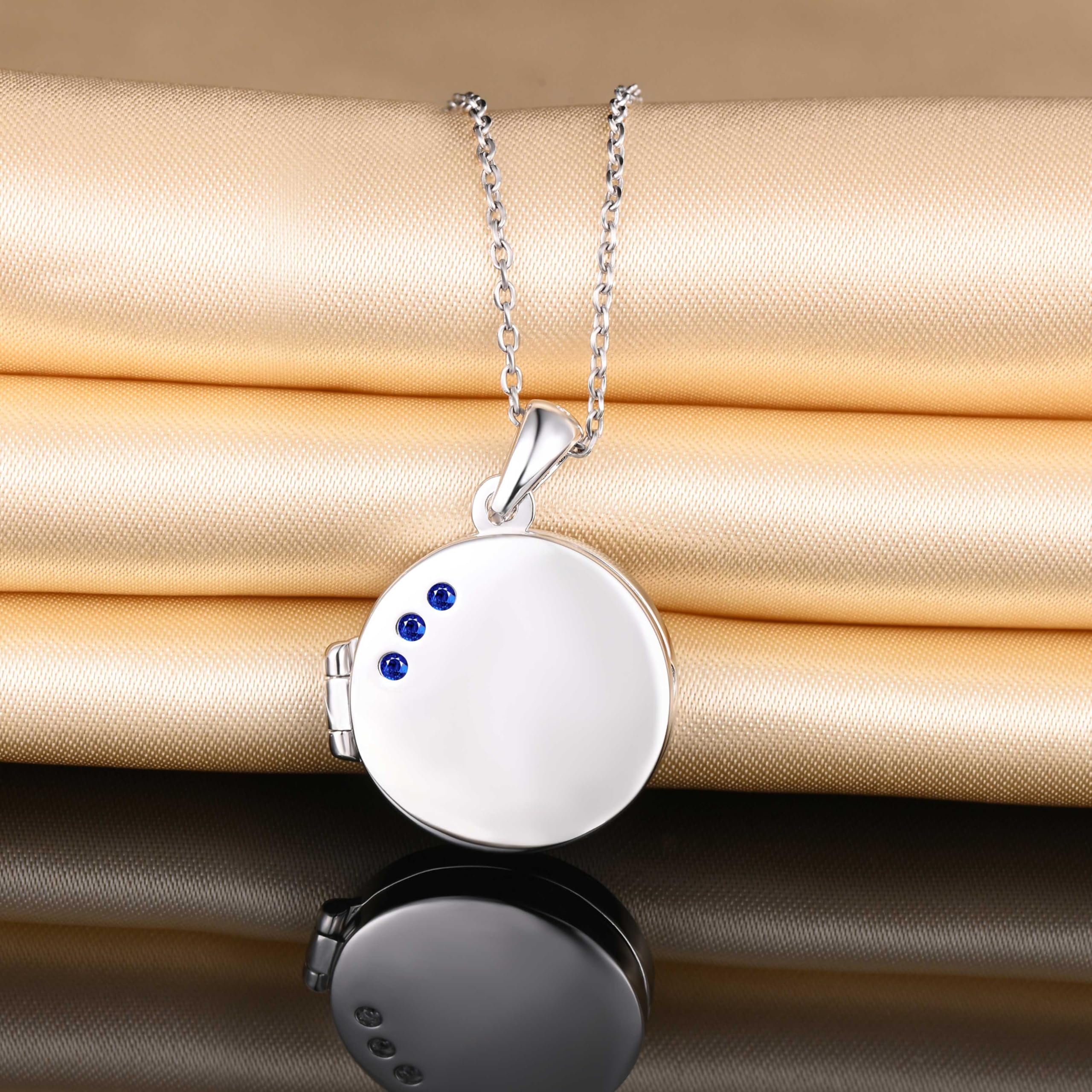 Collar colgante de foto de plata 925 para mujer niña Collares medallones redondos con circonita colgante openable personalizado moda joyería