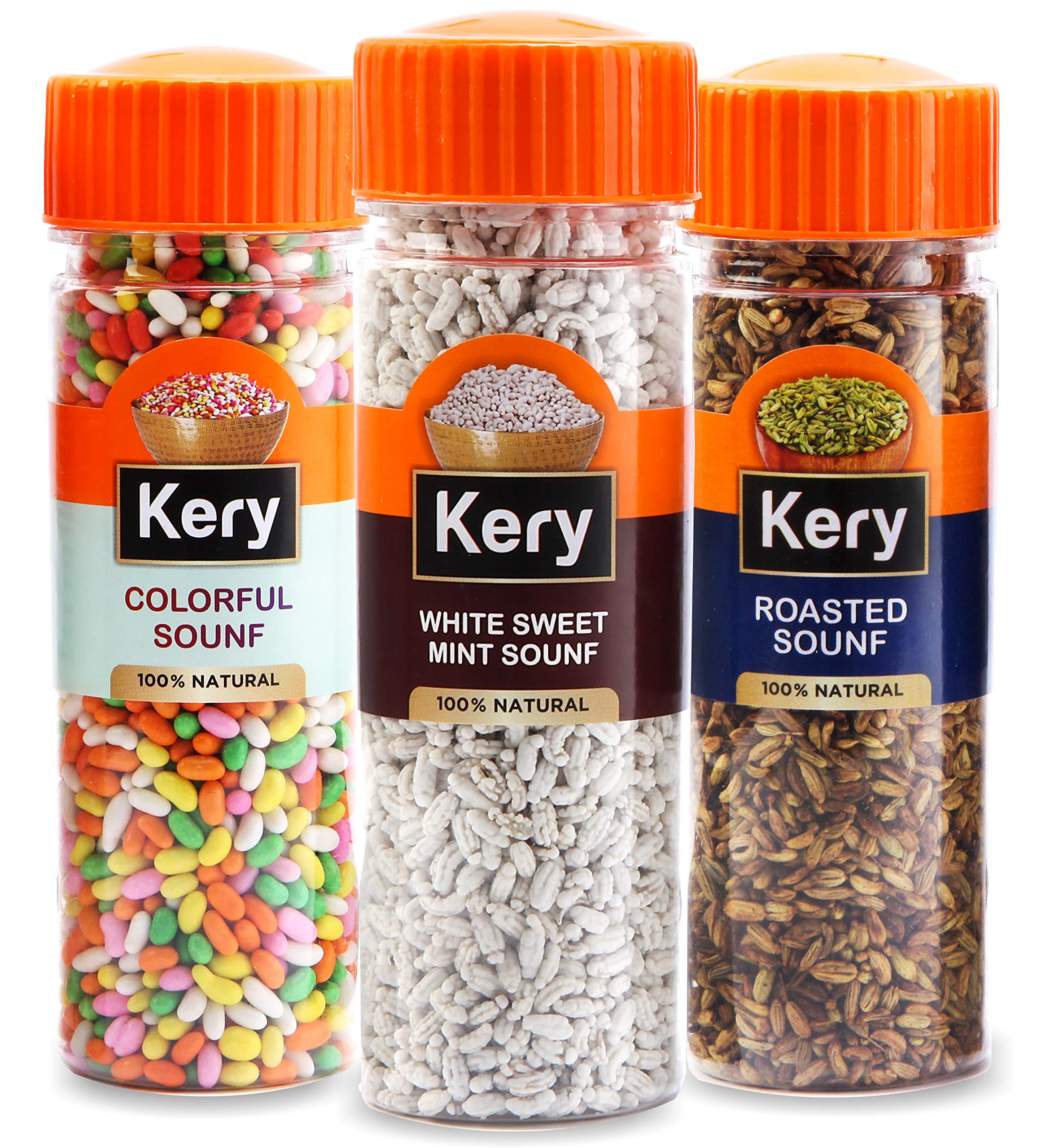 Kery Mouth Freshener White Sweet Saunf, Colourful Saunf, Roasted Saunf [100% Digestive Fennel Mukhwas] 3 Bottles, 360 grams (B08NYQGRDK) Amazon Price History, Amazon Price Tracker