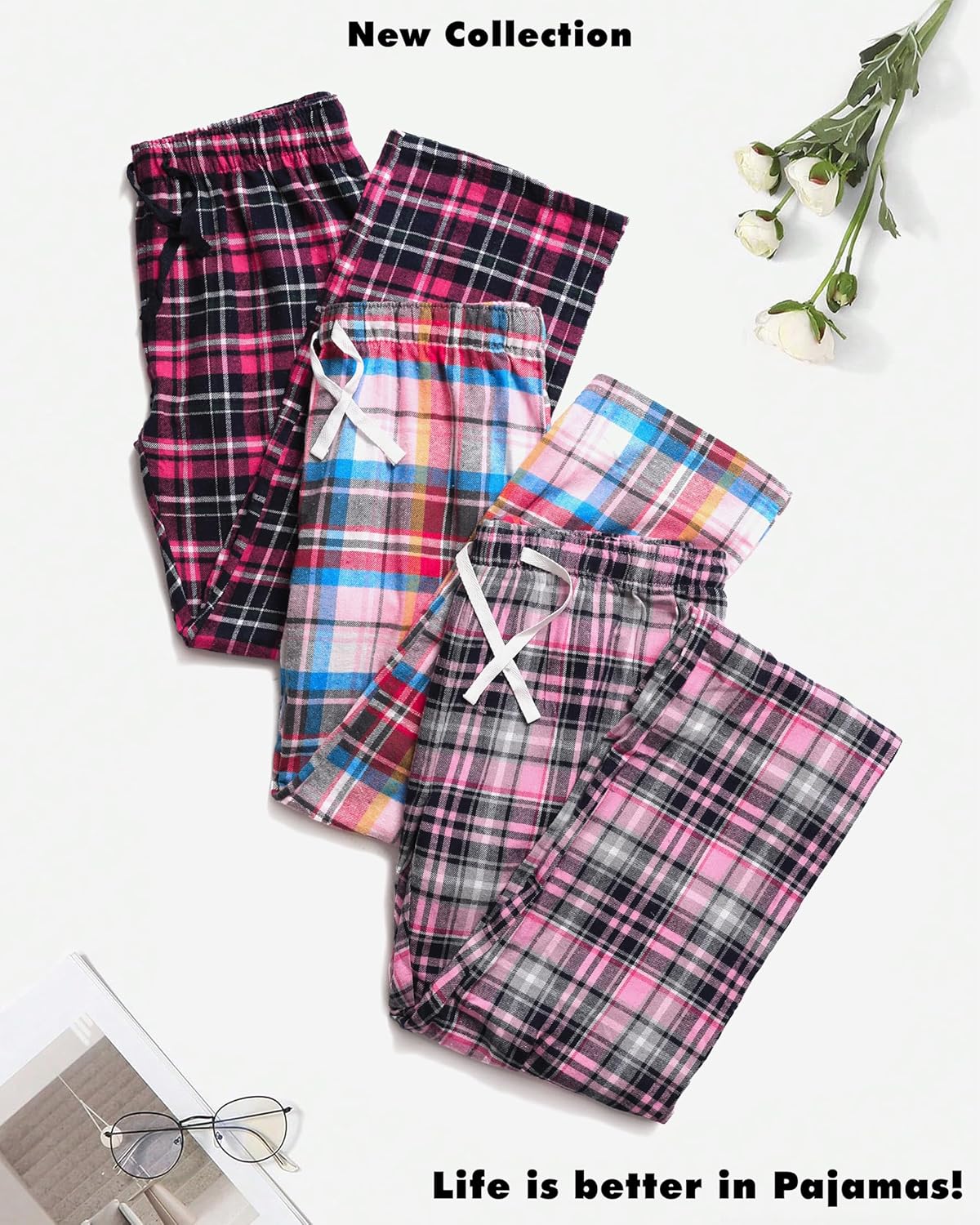 Active Club Cotton-Blend Flannel Pajama Pants for Women (Small - 2X sizes) - Image 5