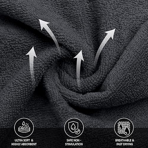 Miniatura 2 de Utopia Towels - Juego de 12 paños de lavado de viscosa de lujo (12 x 12 pulgadas), 100% algodón hilado en anillo, altamente absorbentes y suaves al