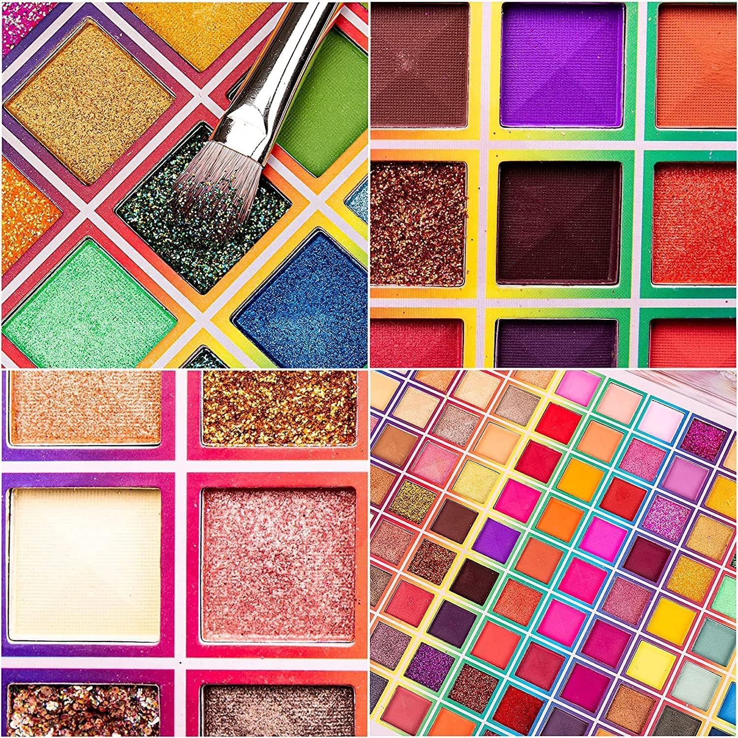 Palette Maquillage Rechoo 99 Couleurs: Paillettes Mate Professionnelles Longue Durée - Image détaillée
