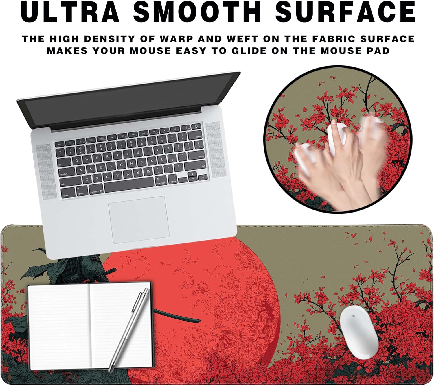 Extended Gaming Mouse Pad Anime Large Desk Pad with Non-Slip Base Full Keyboard Mat with Stitched Edges for Gaming and Office 31.5 x 11.8 inches (Ninja) 4 91RUNYGFbuL. AC SL1500