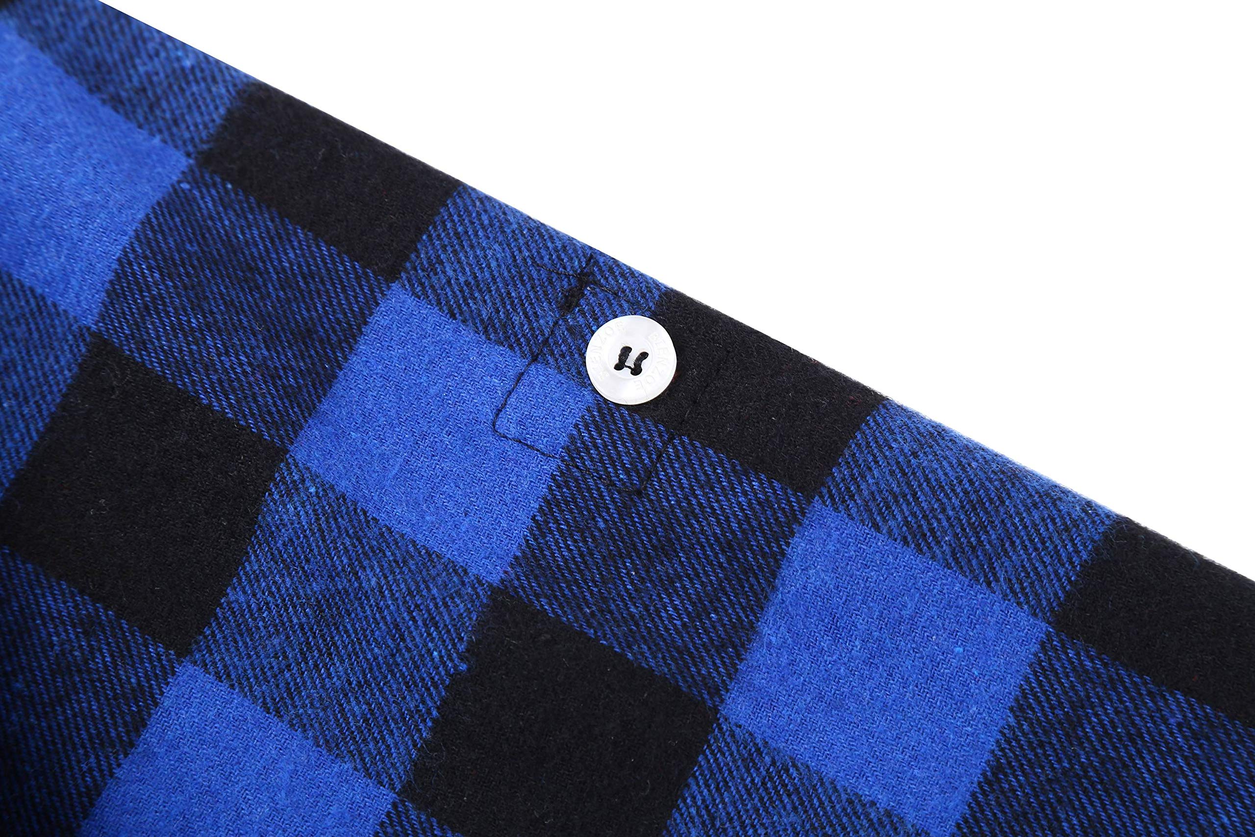 Bienzoe Camisa con botones para niños: camisas de franela de manga larga a cuadros para niños