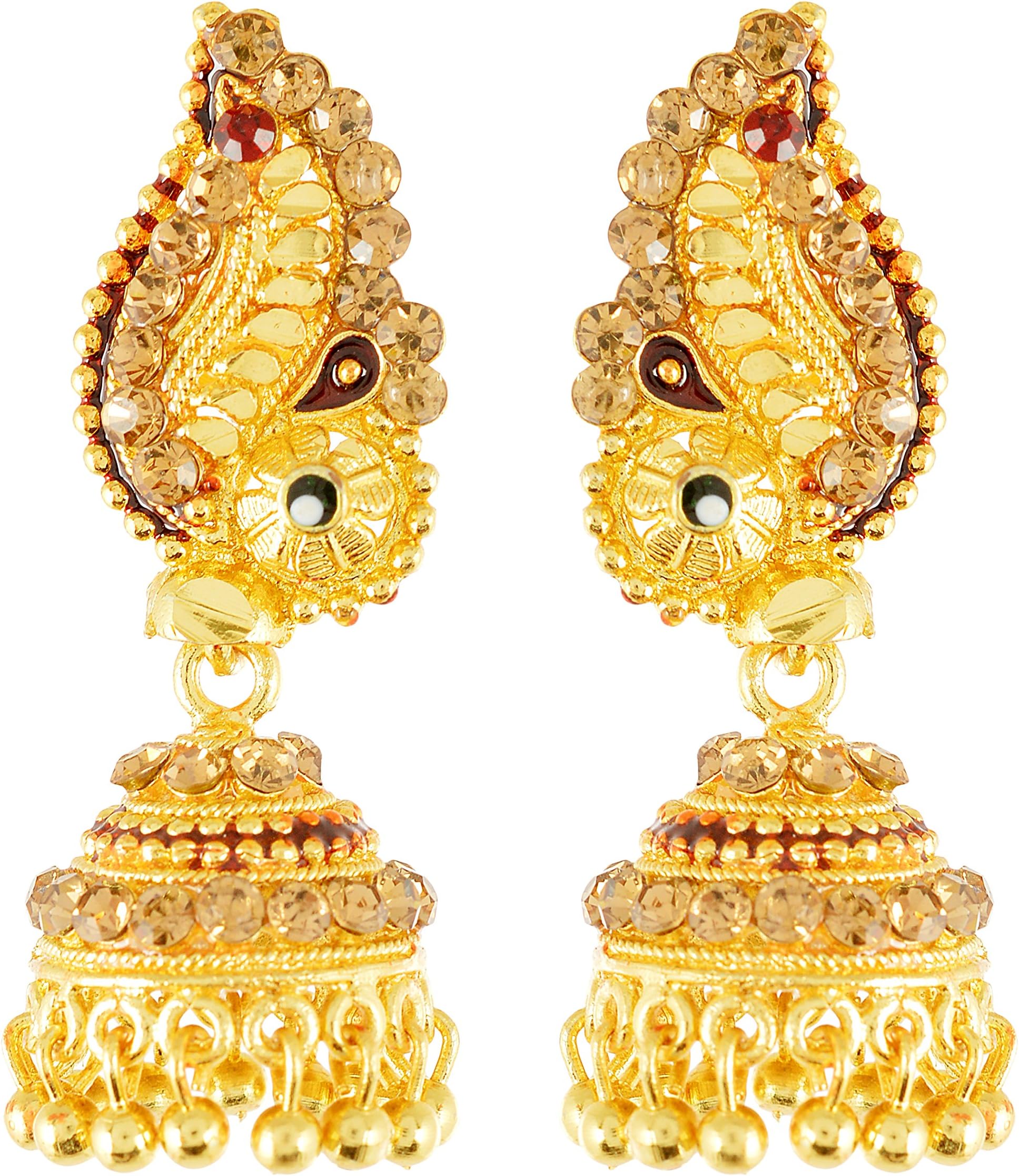 Handicraft Kottage Premium Collection American Diamond Fashion Square Stud Earrings for Girls/Women (Black)