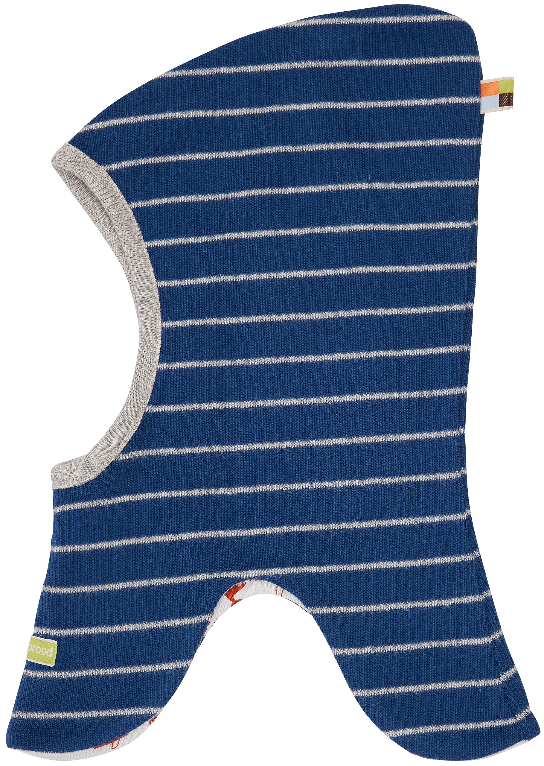 loud + proud Unisex Baby Schlupfmütze Ringel, GOTS Zertifiziert Balaclava, Ultramarine,