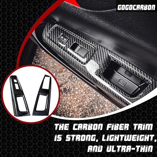 Miniatura 4 de Cubierta de superposición para interruptor de ventana delantera interior (conductor y pasajero) para Subaru WRXWRX STI 2008-2014 I Dry Carbon Fiber