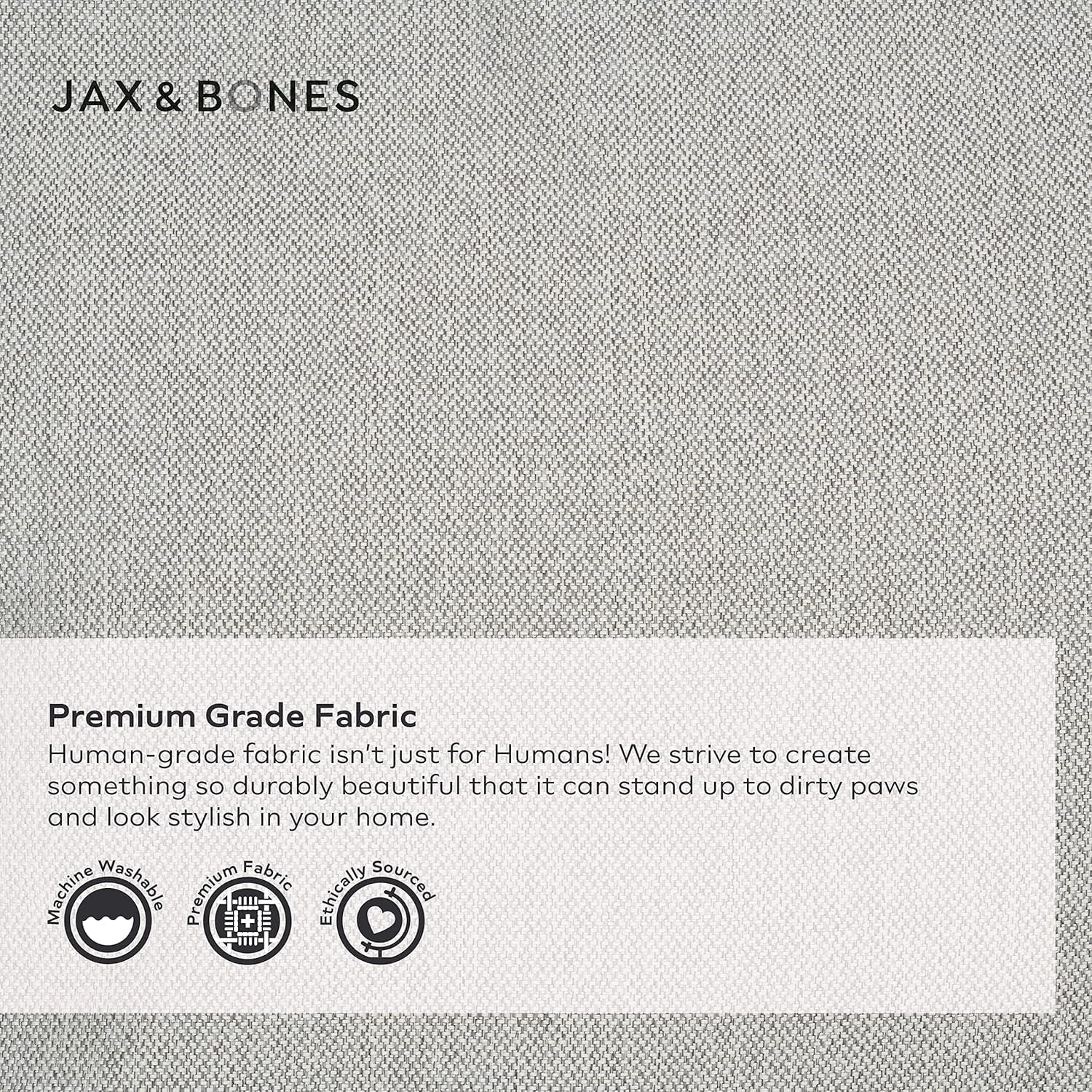 Jax & Bones Dog Bed Lounge - Machine Washable Bed for Dogs - Extra Heavy Duty Bolstered Sides - Medium Grey Dog Mat Beds | 32 x 27 Inches