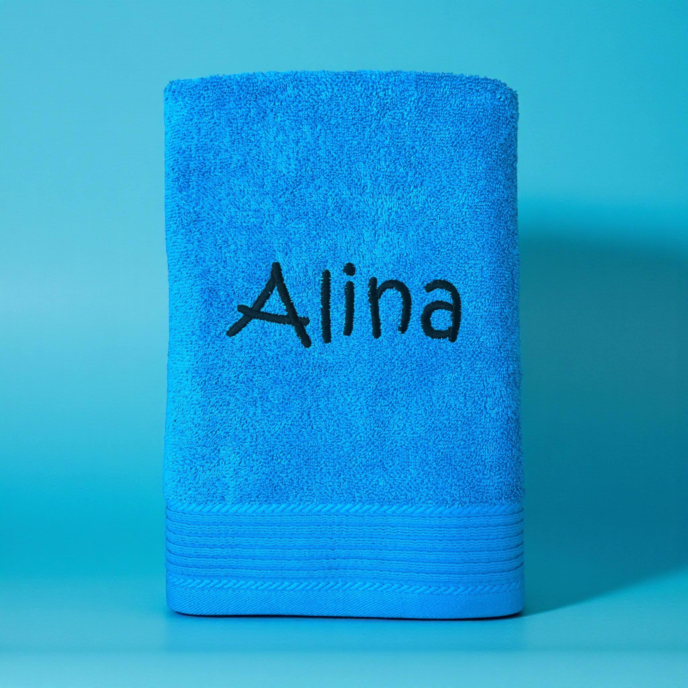 Generisch Personalisiertes Saunahandtuch mit Name, 100x180 cm, Stickerei, 450 g/m², Baumwolle