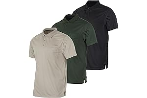 3-Pack Essentials Short-Sleeved Dry-Fit Polo Shirts for Men