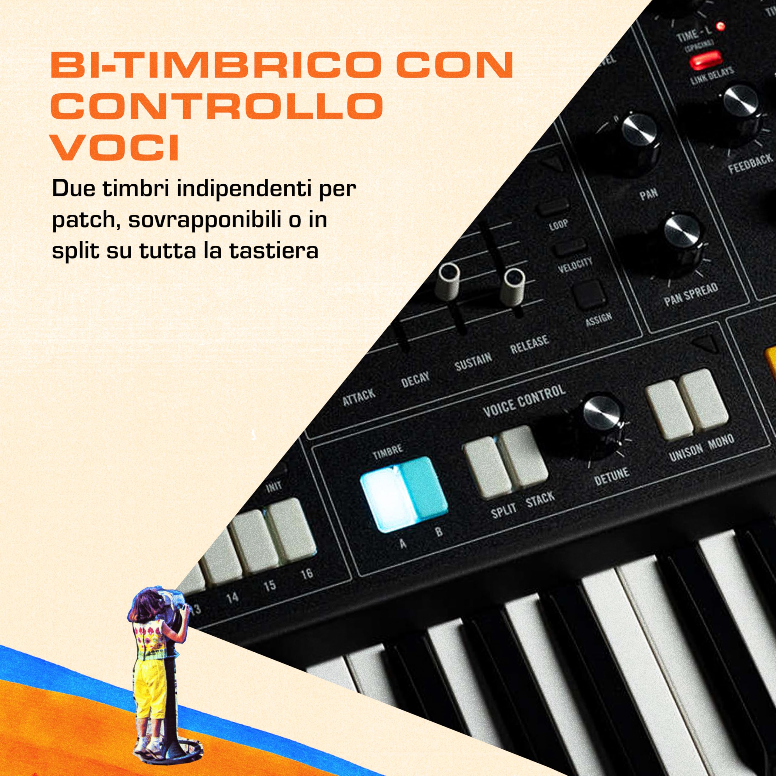 MOOG Muse - Synth Polifonico bi-timbrico Analogico a 8 Voci con 61 Note, Sequencer a 64 Step, 256 Patch e Diffusion Delay