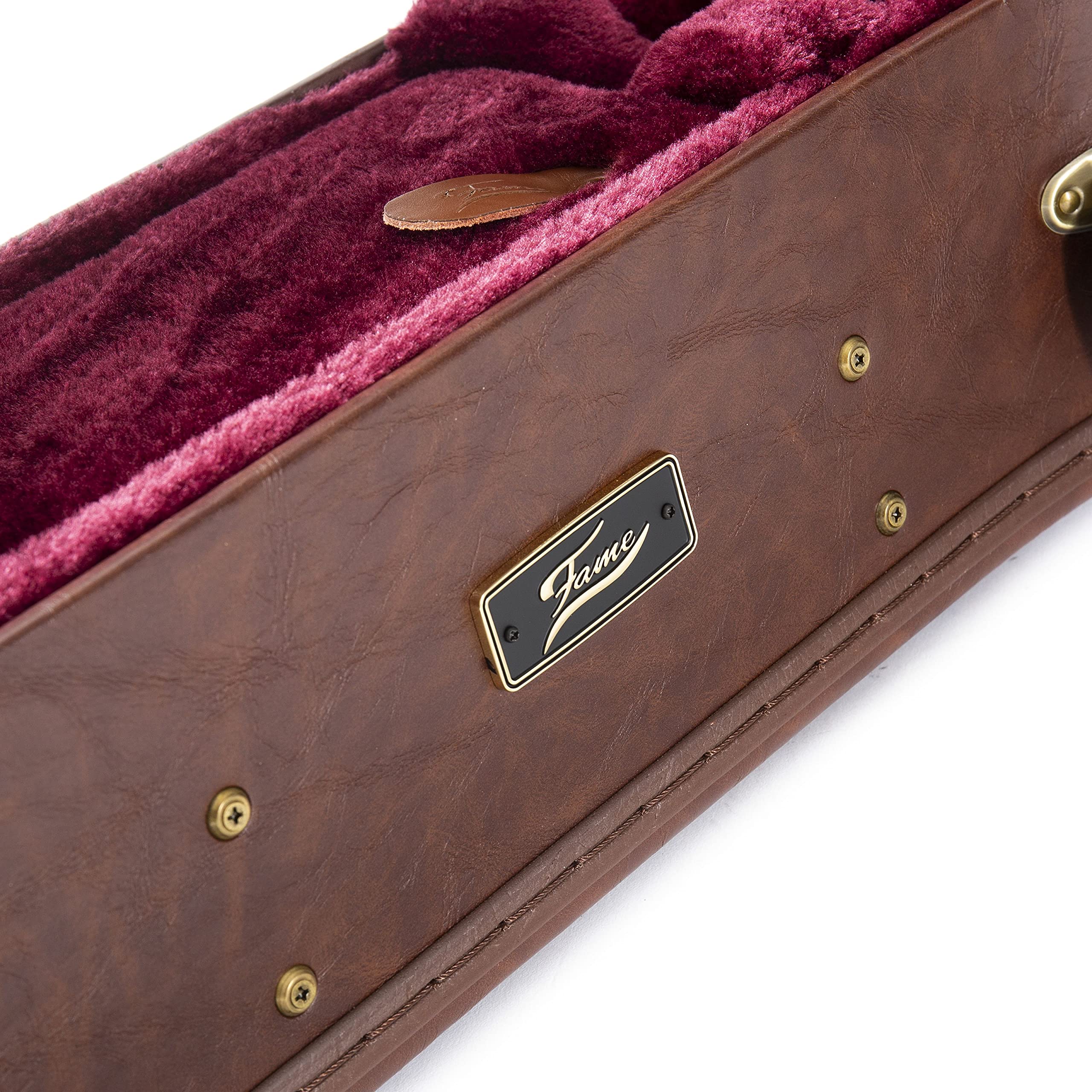 Fame Classic Gitarrenkoffer, Wetterfest und Robust, für 4/4 Konzertgitarren, Historic Brown, mit Zubehörfach und Plüsch-Innenfutter, GIT0044844-000
