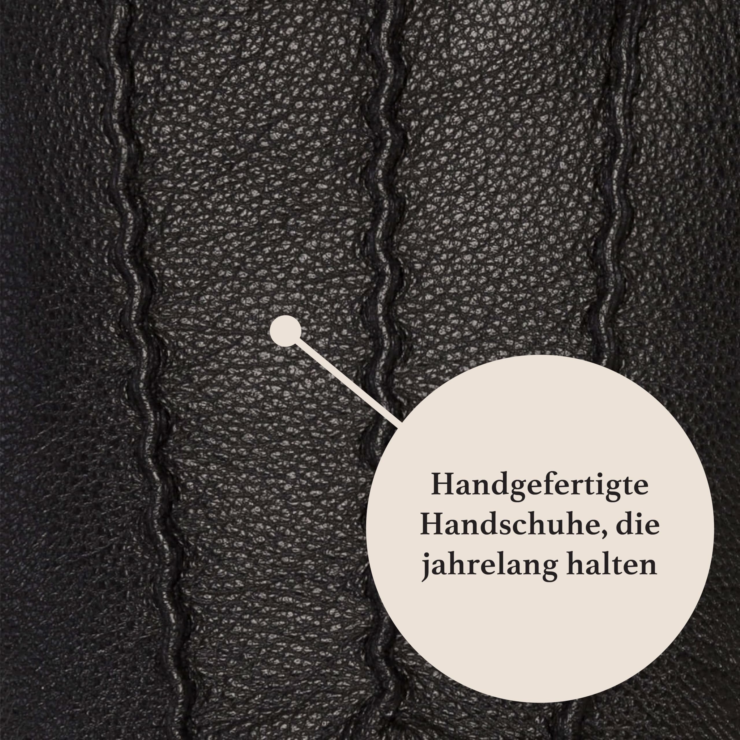 Schwartz & von Halen Handschuhe Herren - Harvey (schwarz) - Leder - 100% Ziegenleder (Nappa) - Wollfutter - Schwarz