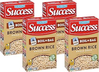 Success Boil-in-Bag Rice, Brown Rice, Quick and Easy Rice Meals, 14-Ounce Box (Pack of 4)