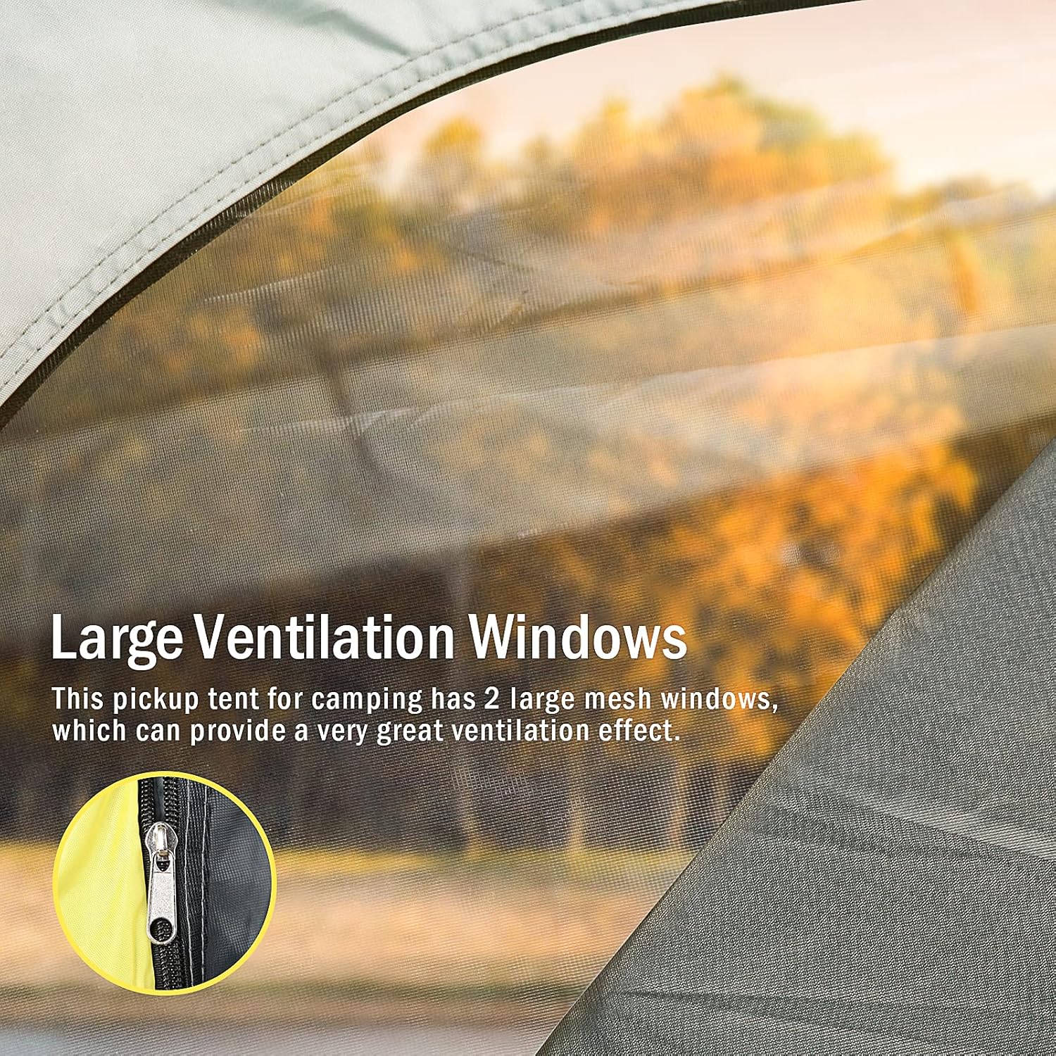 Portable Waterproof Truck Tent PU2000 mm, 6.8' x 5.4' x 5.5' / 8.4' x 5.6' x 5.6' Full Size Truck Tent Camping Hiking Outdoor Oxford Waterproof Pickup Truck Tent can Sleep 2 People, Easy to Install