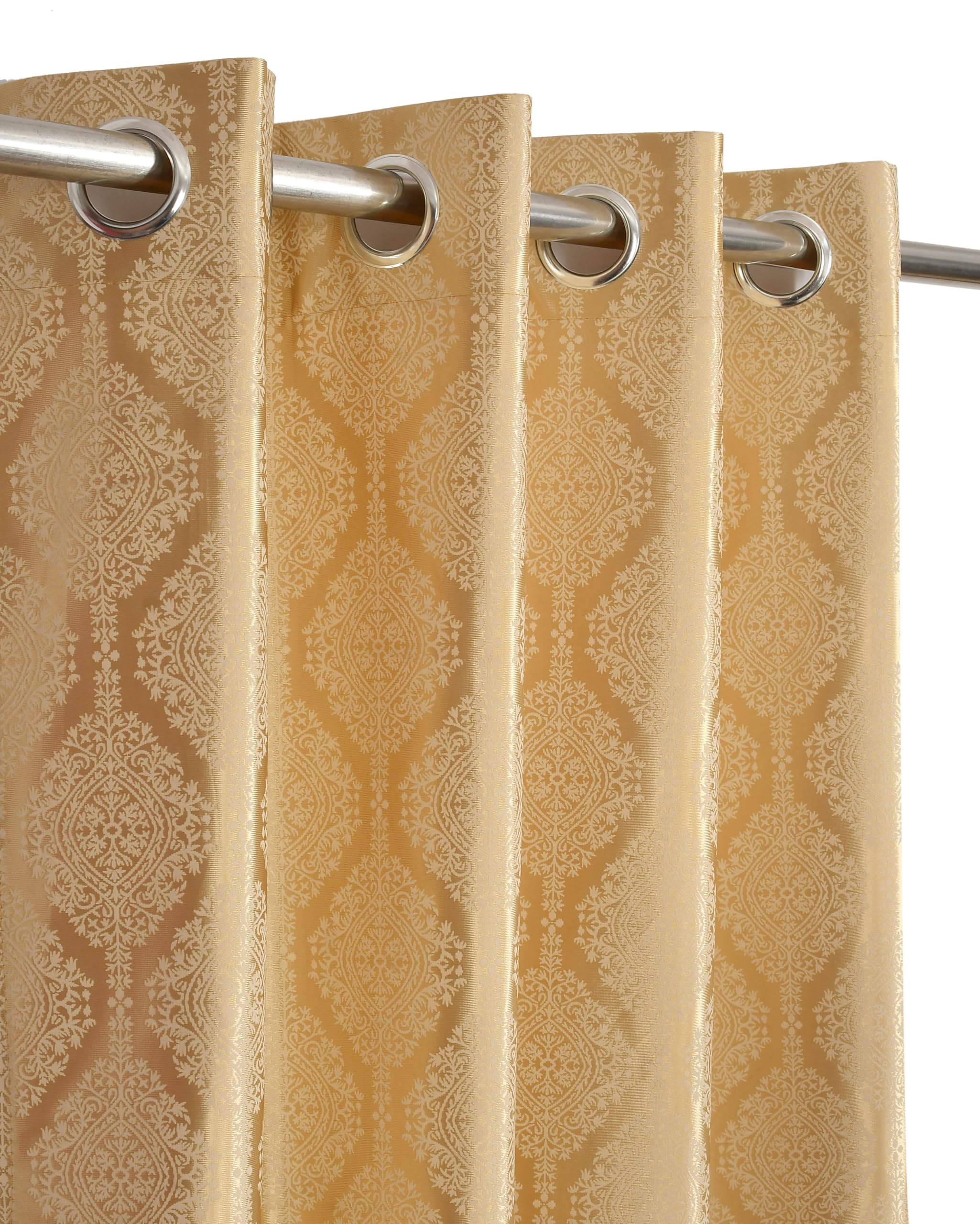 Swift Pro Pattern Window Curtain 6 Feet Long Set of 1 | Grommet Room Darkening Drapes Curtains for Living Room Office & Home Decor (4 X 6 Feet) - Beige-image-30
