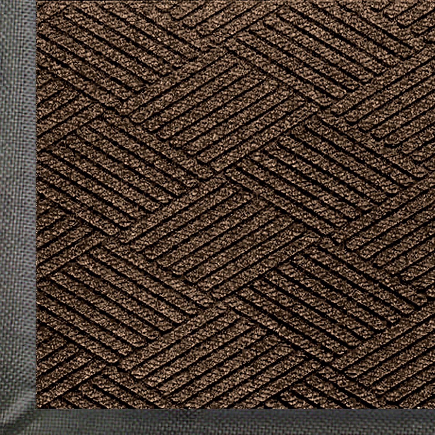 WaterHog Eco Premier | Commercial-Grade Entrance Mat with Diamond Pattern & Rubber Border | Indoor/Outdoor, Quick-Drying, Stain Resistant Door Mat (Chestnut Brown, 4x6) Chestnut Brown 6' Length x 4' Width Mat