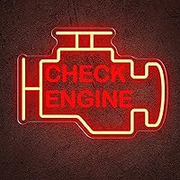 Check Engine Neon Sign 15x11in Dimmable USB LED Garage Wall Decor - Man Cave Auto Shop Manly Gift