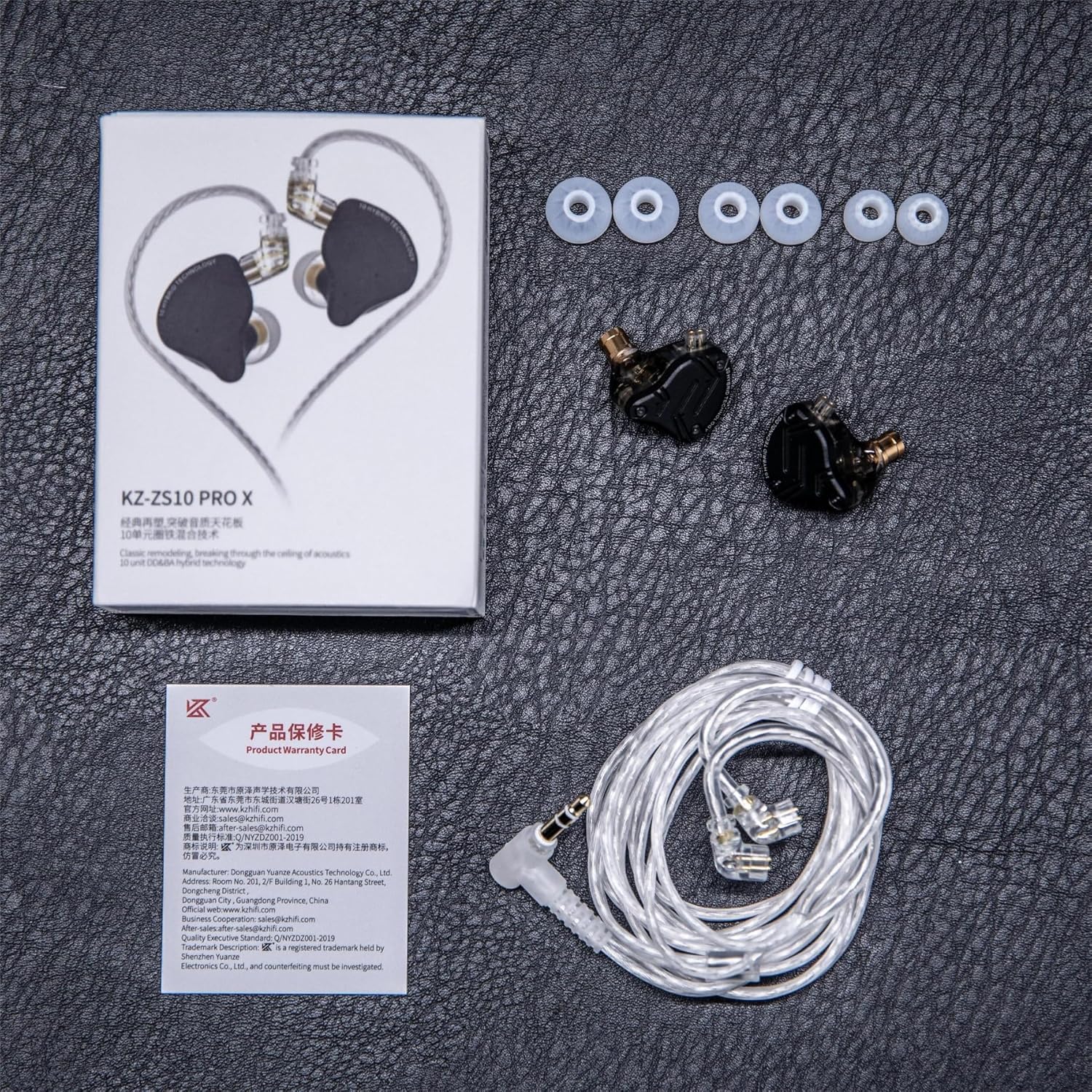 Package contents of Linsoul KZ ZS10 PRO X