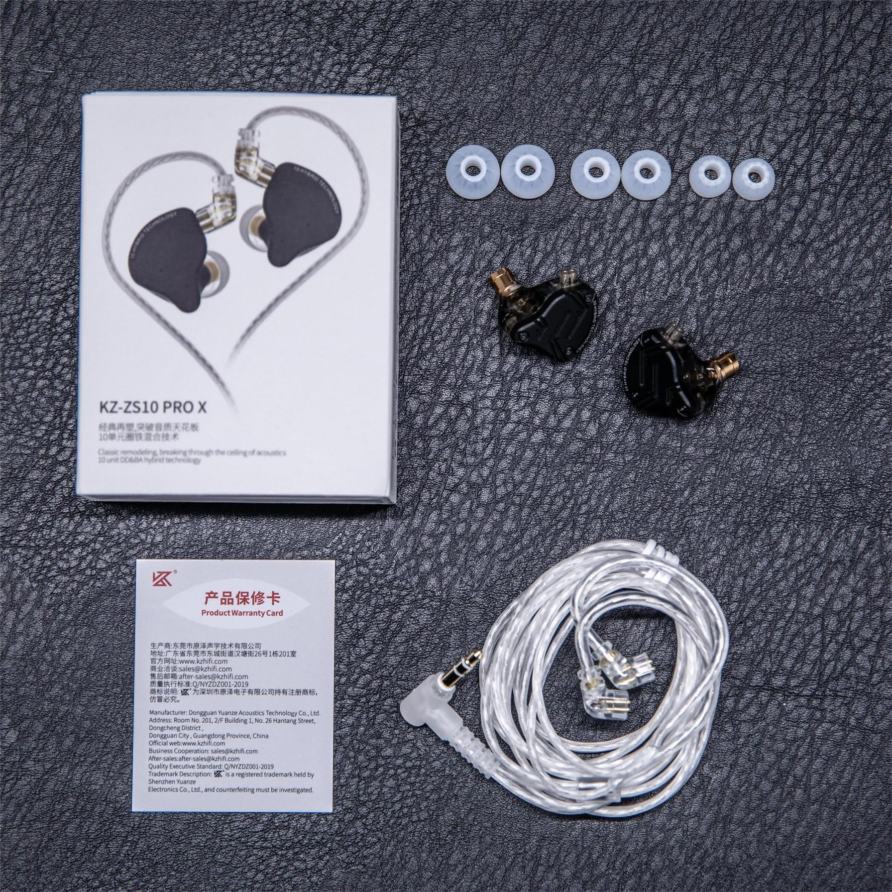 LINSOUL KZ ZS10 PRO X Upgraded 1DD+4BA Hybrid Treiber HiFi in Ear Kopfhörer IEM mit Alloy Faceplace Abnehmbares versenktes 2Pin Kabel für Audiophile Musiker DJ Bühne（Mit Mikrofon）