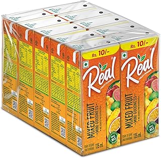 Real Mixed Fruit Juice- 135ml x 10 | Rich In Vitamin C | No Added Preservatives, Artificial Color & Flavour | Goodness of ... Price In India