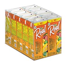Real Mixed Fruit Juice- 135ml x 10 | Rich In Vitamin C | No Added Preservatives, Artificial Color & Flavour | Goodness of Best Fruit | Tasty, Refreshing & Energising Drink