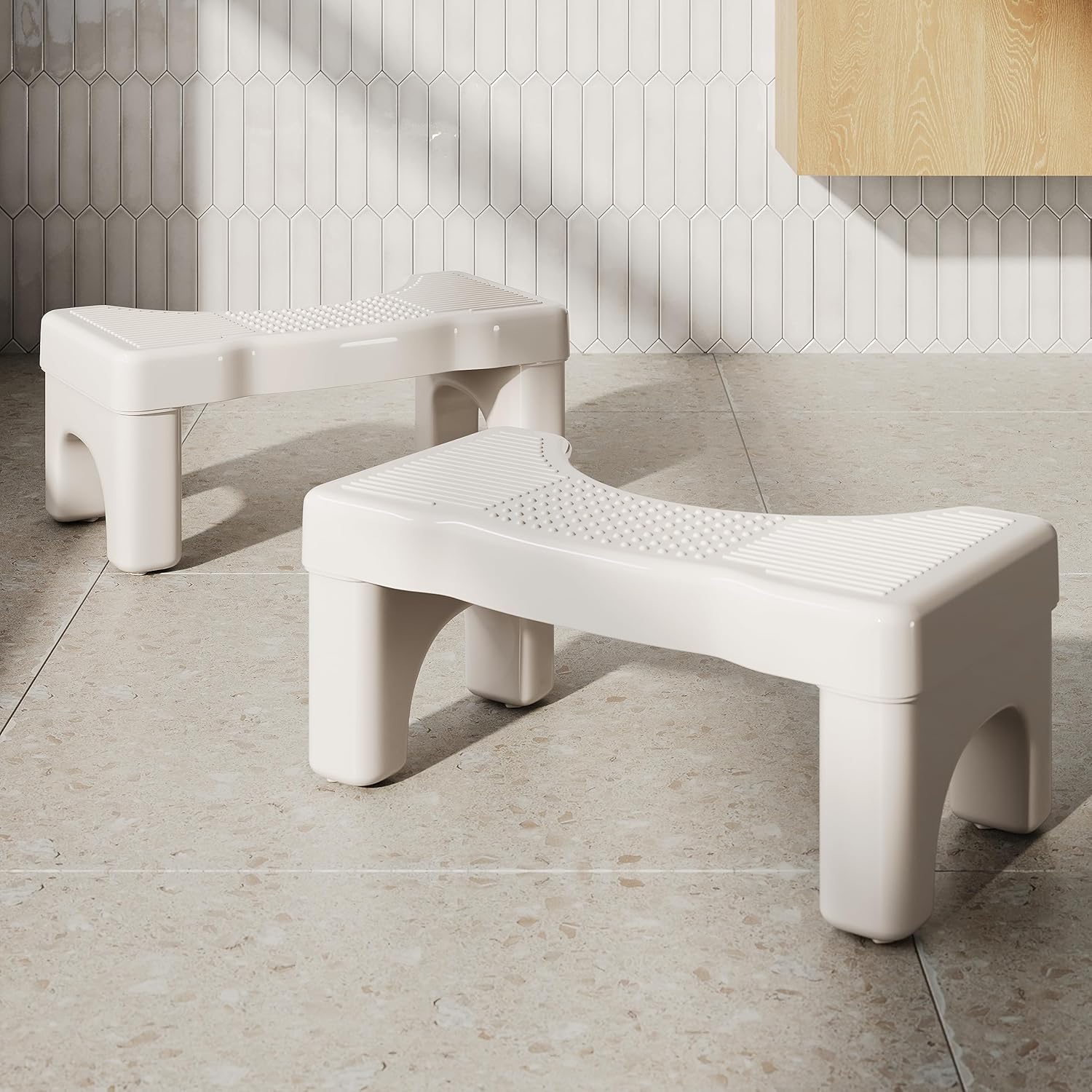 Aofure 2 Pack Toilet Squat Stool Adult, 7 Inch Potty Steps